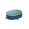 RockRain 2.8m Oval Inflatable PVC Pool: Dark Blue Large Garden