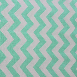 Pingianer 100 x 160 cm Stripes 100% Cotton Fabric Children Sold by the Metre Craft Sewing Fabric (White Turquoise Zigzag, 100 x 160 cm (11.99/m))
