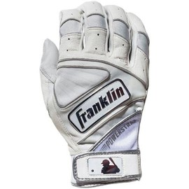 Franklin 20491 PowerSTRAP CHROME White Batting Gloves, Ambidextrous, White, Ambidextrous, Large