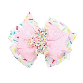4 Year Old Birthday Decorations for Girls 4th Birthday Hair Clips Bows for Girl Pink Bow Hair Clips Barrettes Cute Daughter Granddaughter Sweet Hair Accessories to Teen Kids