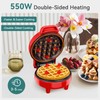 SNAILAR Mini Waffle Maker, 550W Waffle Iron, Ready Indicator Light,