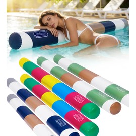 BIBIHAHA 6 Pack Inflatable Pool Noodles, 61 Inch Heavy Duty PVC Large Pool Floats for Adults & Kids, Jumbo Blow up Pool Noodle Portable Giant Swim Noodle for Swimming, Lake, Beach, Travel
