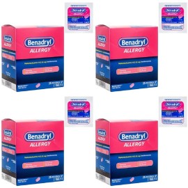 BENADRYL 4 PACK Benadryl Allergy Relief Diphenhdramine HCI  25mg Antihisamine 25X2 tablet