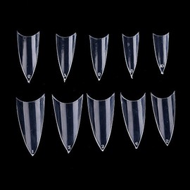 Yimart Stiletto False Nail Tips - Sharp False Nail Tips - Sharp False Nails - 500pcs Clear Sharp Nail Art Tips Ending Stiletto False Nail Tips