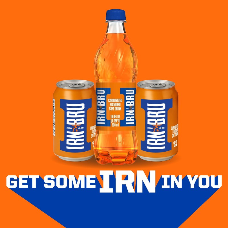 IRN-BRU Original Scottish Sparkling Soda, Citrus Flavored Carbonated Drink -