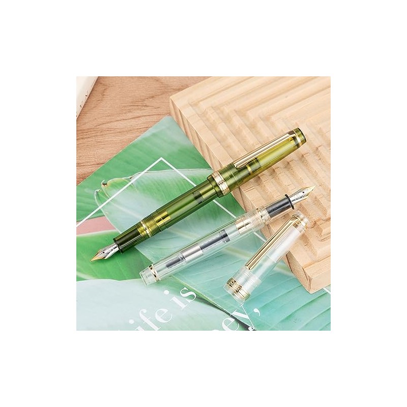 Jinhao - Pluma estilográfica acrílica 82, punta extrafina de iridio