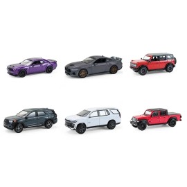 DCD Series 7 Greenlight 1/64 Scale Diecast Model Cars Set of 6 Vehicles with Alloy Wheels Showroom Floor Collection