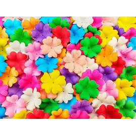 HukDok Artificial Flower Petals Mulberry Paper Flowers for DIY Crafts Scrapbooking Embellishment Wedding Doll House Supplies Card Mini Paper Flowers. (Assorted Colors)