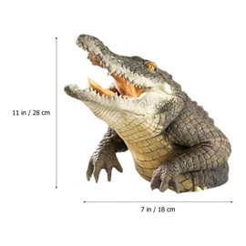 ABOOFAN Ocean Decor Pond Floating Alligator Head Pool Float Fake Gator Head Decorations Pond Spitter Pool Garden and Patio Accessories Animals