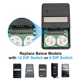 Compatible with Genie 9/12 Dip Switch Garage Door Opener Remote, 390 MHz Dip Remote Replacement for Genie Overhead Door GT912/ GT90-1/ G220/ Blue Max/ MAT90/ AT90 (2pcs)