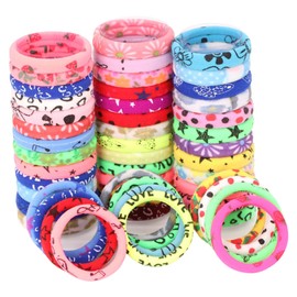 100 Haargummis Mädchen, Bunte Zopfgummis Mädchen, Farbige Scrunchies, Weiche Haargummis für Dickes, Lockiges, Glattes Haar, 4.3 cm Durchmesser, Zufällige Muster und Farben