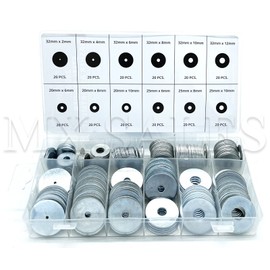 CALHAWK 240pc LARGE PENNY FENDER WASHER ASSORTMENT NUT BOLT