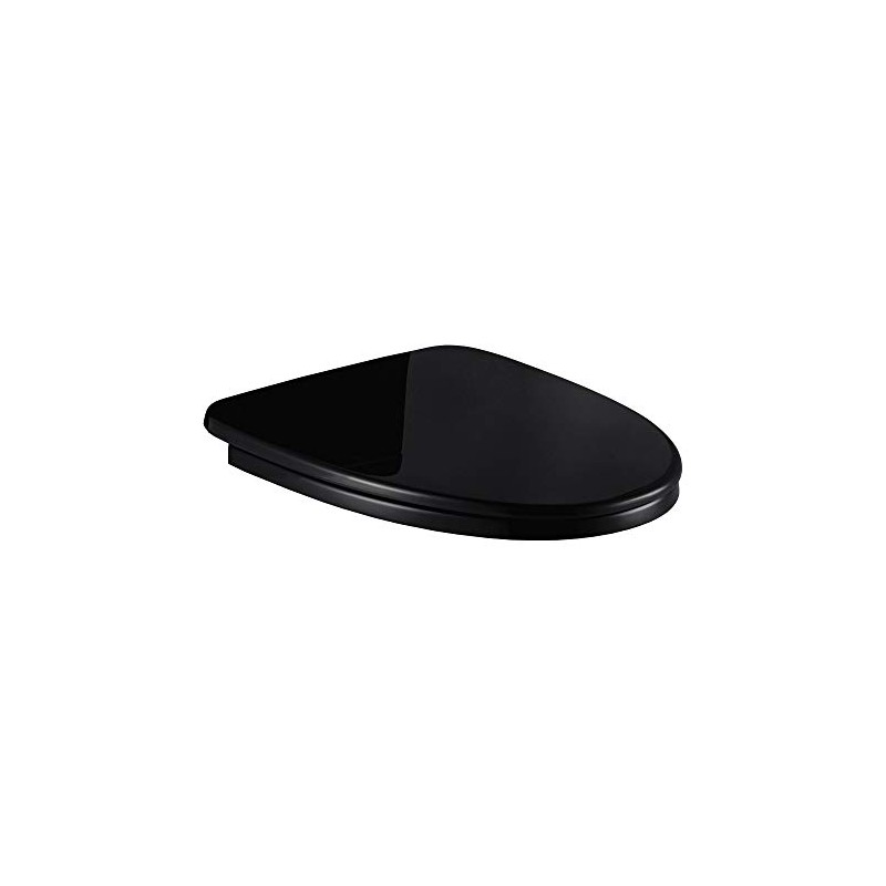 Woodbridge Toilet Seat with Cover, Black, Slow-Close, Quick-Release for Easy