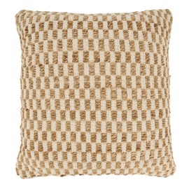 SARO LIFESTYLE Artisanal Jute and Cotton Woven Throw Pillow Cover