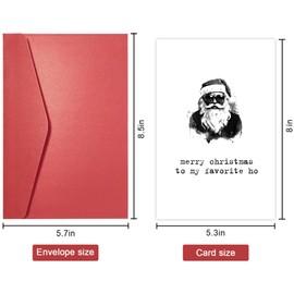 SuperShunhu Funny Christmas Card for Wife Girlfriend, Cute Santa Claus Card for Friend Her, Snarky Xmas Card, Merry Christmas to My Favorite Ho