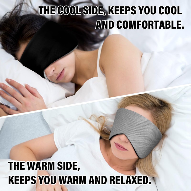 Sleep Mask, Eye Mask for Sleeping with Heads Adjustable, Earmuffs