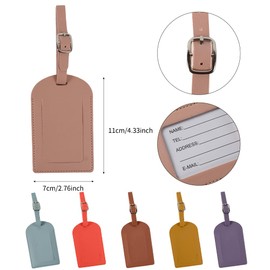 VIOCIWUO 6PCS PU Leather Luggage Tags for Suitcase ID Labels Travel Suitcase Tags with Adjustable Strap for Schoolbag Bag