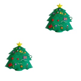 jojofuny 2 Pcs Wireless Earphone Protector Earbud Carrying Case Earphone Cover Christmas Earphone Carrying Pouch Santa Claus Case Best for Christmas Headset Earplugs Earth Tones