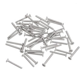 uxcell M1-0.25 x 8mm 100Pcs Flat Round Head Screws 304 Stainless Steel Phillips Drive Machine Screws Hardware Fastener for Furniture Connection