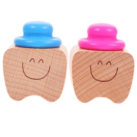 BESPORTBLE 2pcs Tooth Box Wooden Teeth Keepsake Box for Keepsake Organizer Boy Girl Holder for Newborns and Blue