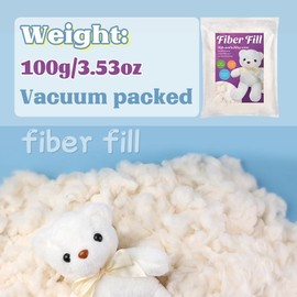 Kogyxe 100g/3.53oz Combed Cotton Filling, High Resilience Cotton Stuffing, Stuffing for Stuffed Animals, Premium Pillow Stuffing for Small Stuffed Cushions Crochet DIY Crafts