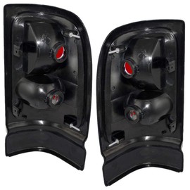 Epic Lighting AMOE Replacement Black Bezel Rear Brake Tail Lights Compatible with Dodge 94-01 Ram 1500 94-02 Ram 2500 3500 Pickup Truck - Left Right Sides Pair