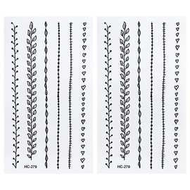 Mini Tattoos 2 Sheets Beautiful Flower vine Cartoon Tattoos Fake Temporary Stickers Sheets Paper Style Vintage Old School Tattoo Body Art Make up Waterproof for Kids Adults (09)