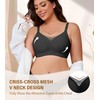 DEANGELMON Wireless Bras for Women Mesh V Comfortable Bralette Supportive