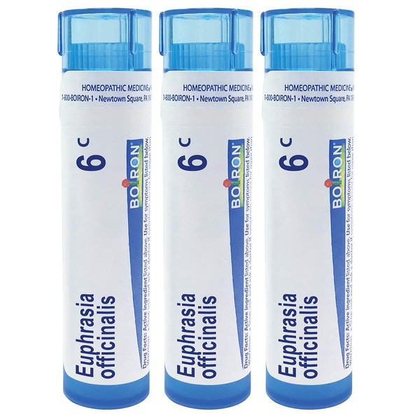 Boiron Euphrasia officinalis 6c, 80 pellets, homeopathic Medicine for Abundant and irritating Eye Discharge, 3 Count