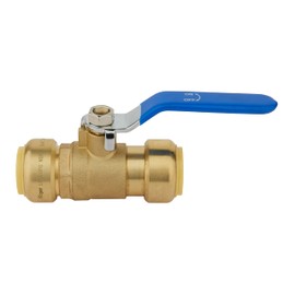 EFIELD Push-Fit 1/2" X/“1/2" Full Port Ball Valve With A Disconnect Clip, Blue Handle, UPC Certified (1/2-inch)