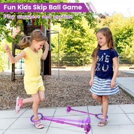 Astrell Skip Ball Skip It for Kids - Foldable Colorful Flash Wheel Skip Ball, Indoor Outdoor Game Fitness Toys for Kids, Cool Kids Toys Christmas Birthday Gifts for Girls Boys Age 6 7 8 9 10+ Year Old