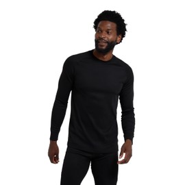 Mountain Warehouse Talus Mens Thermal Baselayer Top - Quick Drying Jumper, Easy Care, Long Sleeves, Sweater, Breathable, Lightweight & High Wicking Black S
