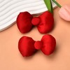 Cute Puffy Bow Hair Clips Red Hair Bows Kawaii Silk