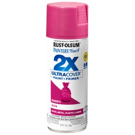 Rust-Oleum 334087 Painter's Touch 2X Ultra Cover Spray Paint, 12 oz, Satin Magenta
