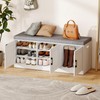 Suuiwau 3-Tier Shoe Storage Bench with Adjustable Shelf, Large Capacity