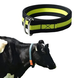 The Cow Collar is Adjustable in Size, Suitable for Managing Cattle, Horses, and Sheep with a high-Strength Polyester Smart Ranch Collar. (Yellow)