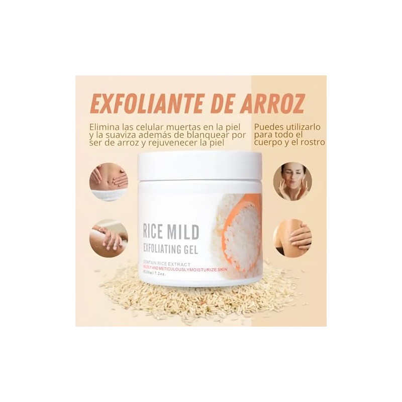 Kit Cuidado Facial Corporal Arroz Set Piezas Serum Aclarante Gel