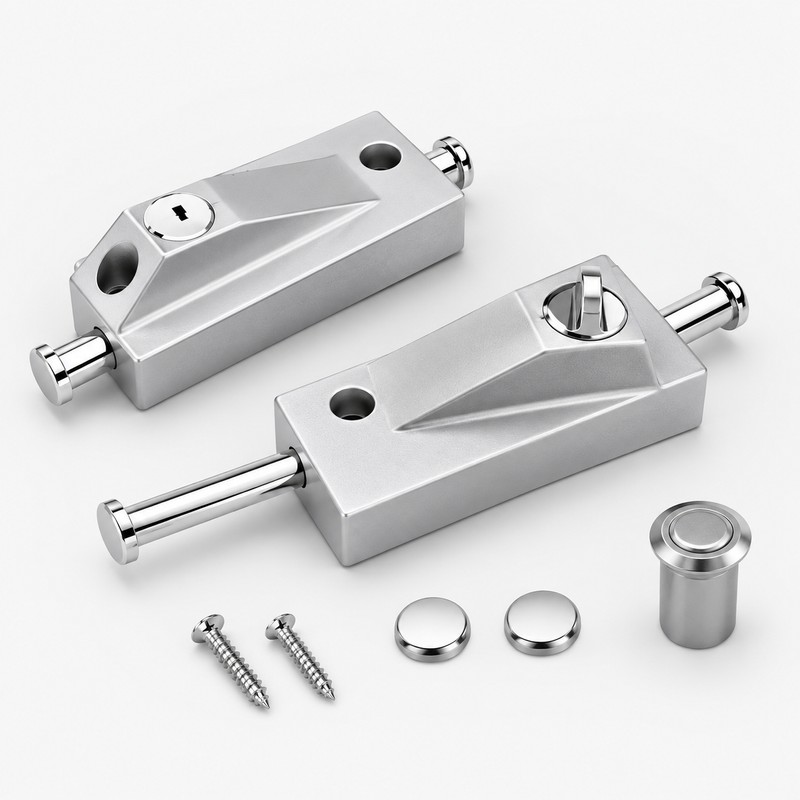 Spring Floor Door Latch Lock for Revolving Doors - Stainless