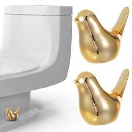 2Pcs Ceramic Toilet Bolt Covers, Gold Bird Replacement Toilet Screw Cover Caps, Toilets Bolt Caps Decorative, Bathroom Decorative Toilets Floor Screw Cover Cap