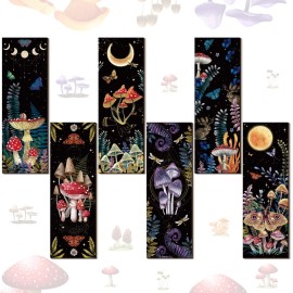 Kigley 6 Pcs Mushroom Wall Decorations Boho Wall Decor Sun Phases Wall Art Mi...