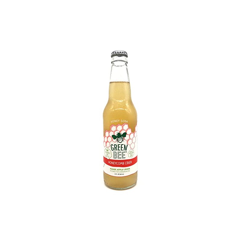 Green Bee Honey Sweetened Soda - Case of 12 (Honeycomb