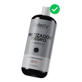 Celesty Shampoo Matizador Negro Black Canas Cabello Rubio 1l