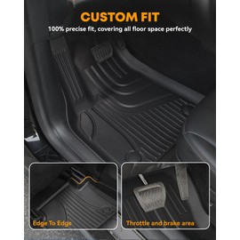 AOMSAZTO Floor Mats & Cargo Liner Fit for 2025 2024-2022 Jeep Grand Cherokee 5 Seat (Include 4xe Not WK or L) TPE Rubber Liners All Weather Floor Liners Cargo Mat 2025 Grand Cherokee Accessories