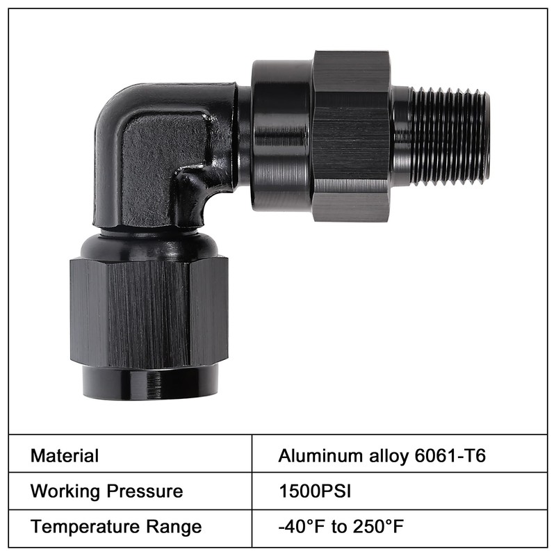 EVIL ENERGY 4AN Female to 1/8 NPT Pipe Swivel 90