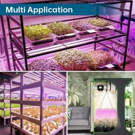 Barrina Barrina LED Grow Light, 144W(6 x 24W, 800W Equivalent), 2ft T8, Full Spectrum, High Output, Linkable Design, T8 Integrated Bulb+Fixture, Plant Lights for Indoor Plants, 6-Pack