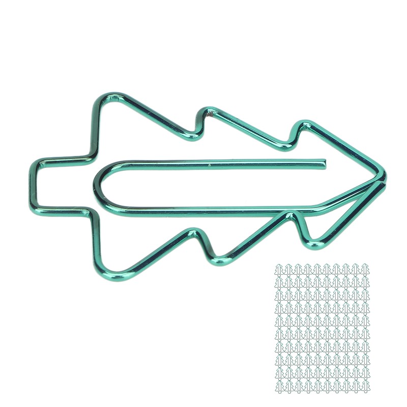 100Pcs Paper Clips Cute Unique Tree Shape Electroplating Process Lightweight