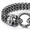 COOLSTEELANDBEYOND Gothic Mens Stainless Steel Skull Franco Link Curb Chain