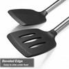 2 Pack Spatulas, Solid & Slotted Silicone Spatula Set, Stainless