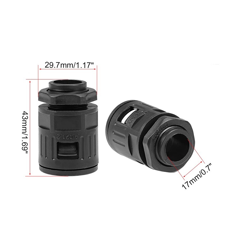 sourcing map Cable Gland Corrugated Tube Connector AD21.2 Pipe Joint
