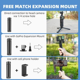 HeiyRC Mini Vlog Tripod for DJI Pocket 3 OM 4 5 Osmo Mobile 2 3, for GoPro Max Hero, for Insta360 X3 X4 X2, ZHIYUN Smooth Hohem Feiyu Stabilizer DSLR Camera Desktop Tabletop Stand Grip Accessories